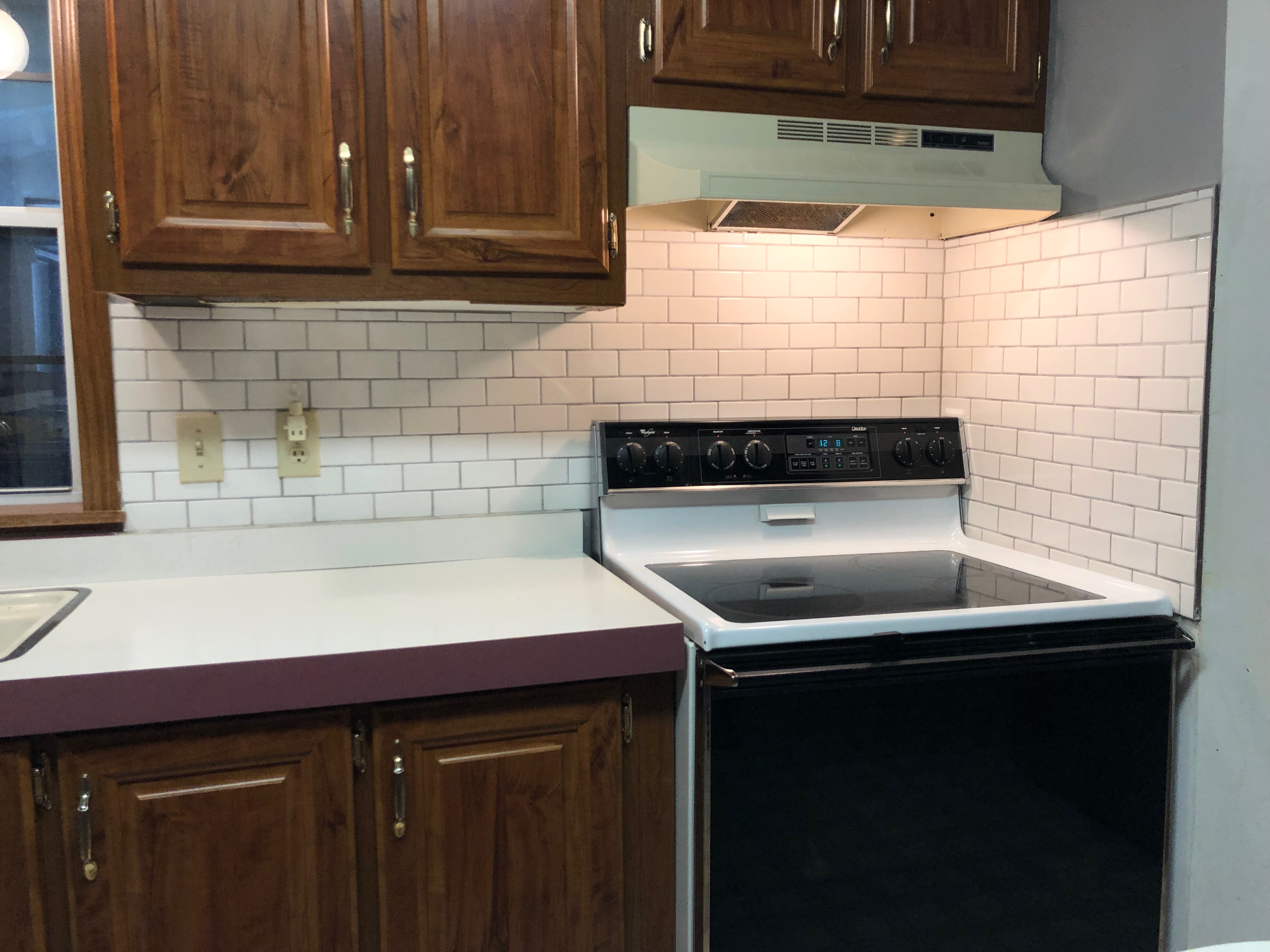 Kitchen subway tile installation